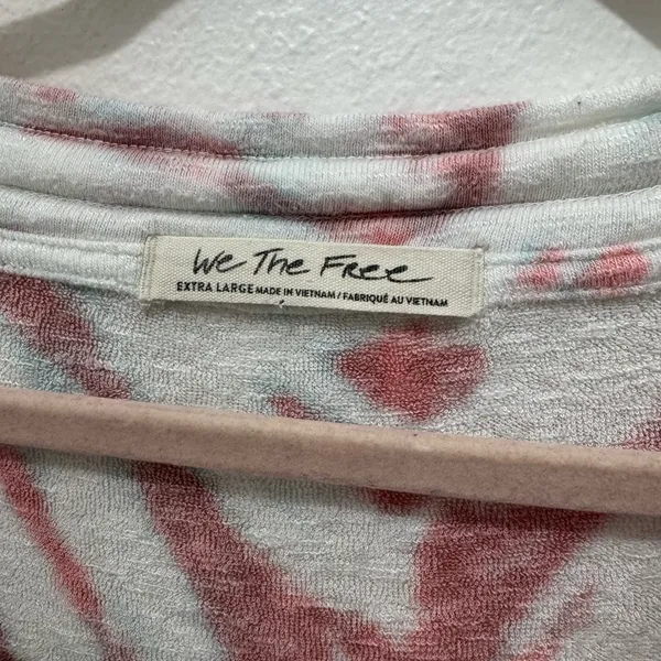 We The Free Pink & White Tie-Dye Pullover Hoodie - Image 8
