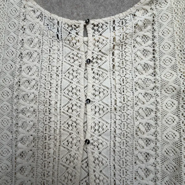 American Eagle Top Women M Crochet Lace Ivory Boho Cottagecore Coquette Granny - Image 6