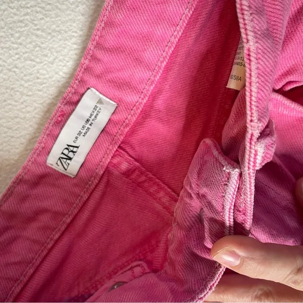 Zara Wide Leg Solid Color Pink Pants - Image 6