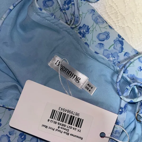 Beginning Boutique Renesmee Blue Floral Print Maxi Dress - Image 7