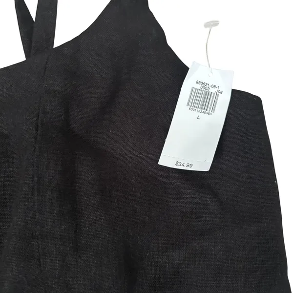 NWT Old Navy Mini Linen Blend Dress Size L Black LBD Summer - Image 5