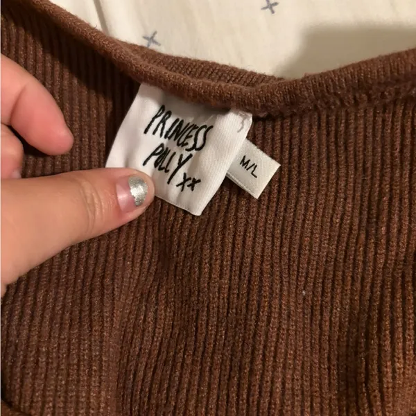 Princess Polly Brown Ribbed Sweater - Image 2