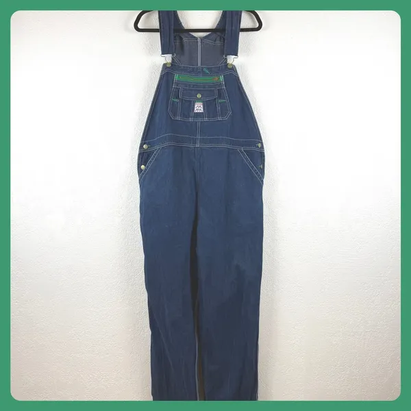 Liberty Denim Overalls — Women's Size 20‎ Tall Green Zip Accent Carpenter Style - Image 7