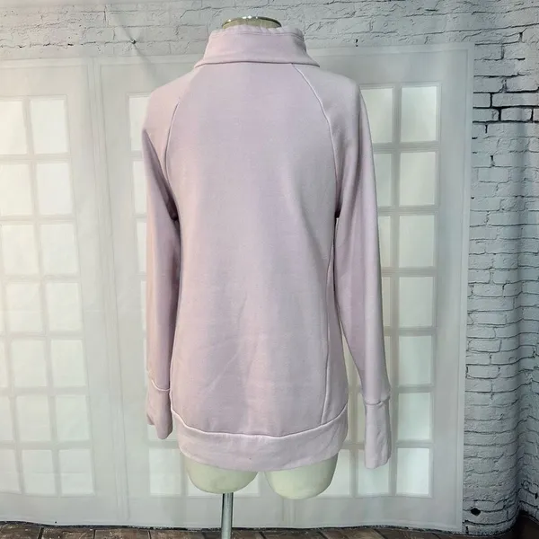 🔥5/$25 sale🔥 Fabletics Light Pink Cowl Neck Sweater w Large Front Pocket Size S - Image 5