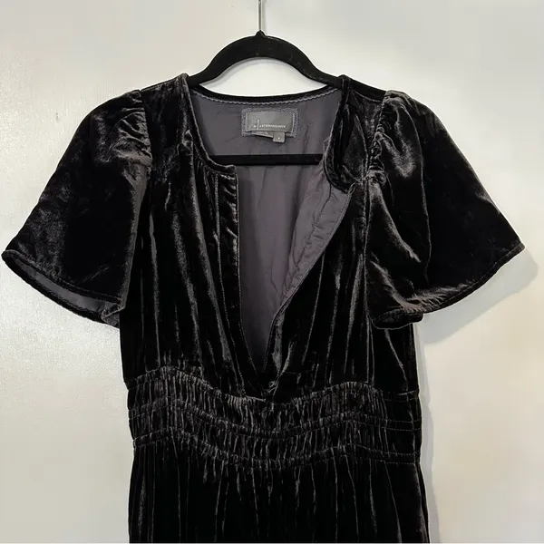 Anthropologie Somerset Velvet Maxi Dress Womens Small Black - Image 5