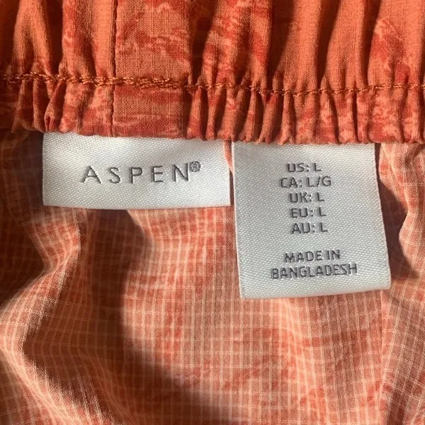 Aspen‎ Cargo Skort Large Orange Tropical Leaf Print Hiking Gorpcore Utility - Image 3
