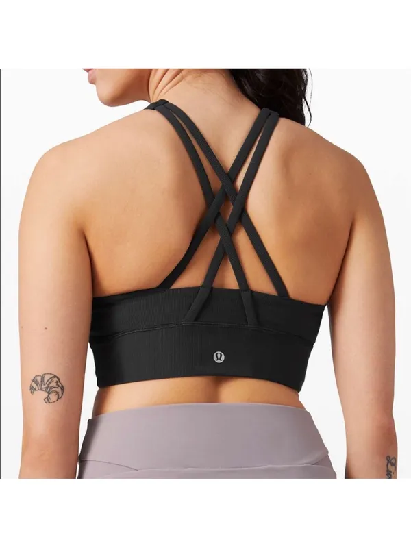 Lululemon High Neck Energy Bra Long Line Ribbed size 10 - Image 2