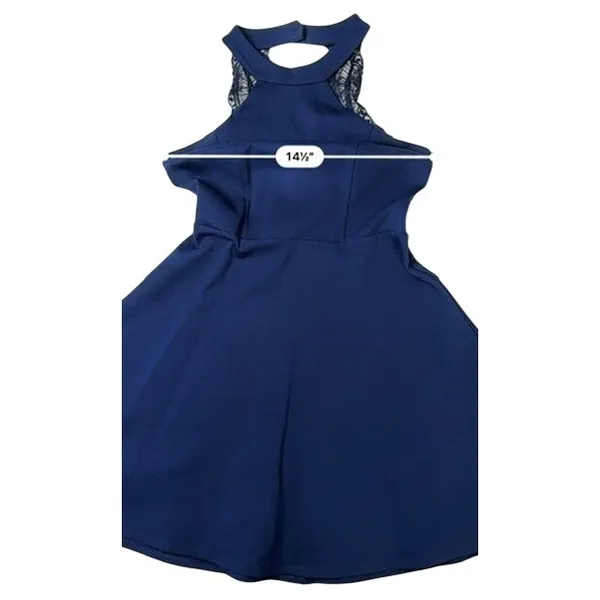 Lulu's Hometown Girl Skate Dress‎ Lapas Blue Halter SMALL Feminine Romantic - Image 5