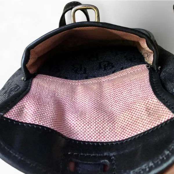 DOONEY & BOURKE Dark Grey Canvas Leather Trims Small Crossbody Bag - Image 14