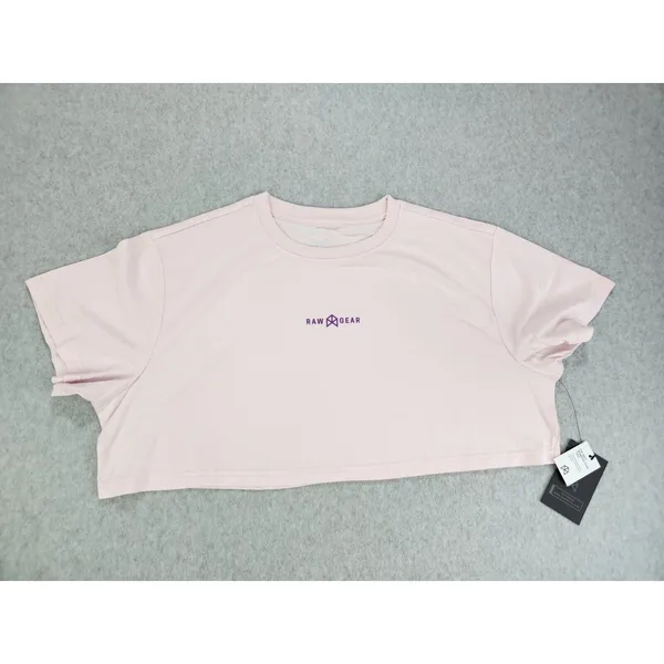 NWT Rawgear Powder Pink Crop Top T-shirt Size Small‎ L/XL - Look Great W/ Jeans! - Image 9