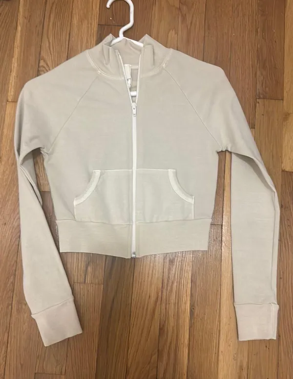 Size XS basic sweater outdoor track jacket ap-zip-1120 bone beige NWT - Image 7