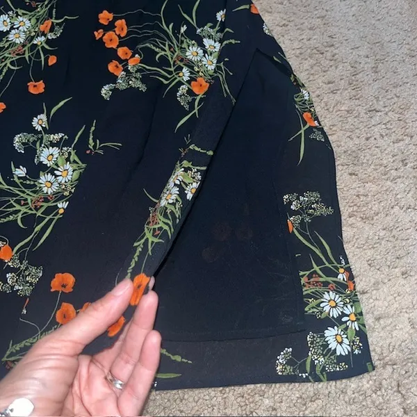 Reformation Besse Floral‎ Tie Strap Midi Dress Black 2 - Image 5