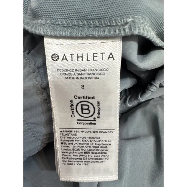 Athleta Womens Wide Leg Pleated Trousers Blue Gray Size 8 Stretch Travel Pants - Image 4