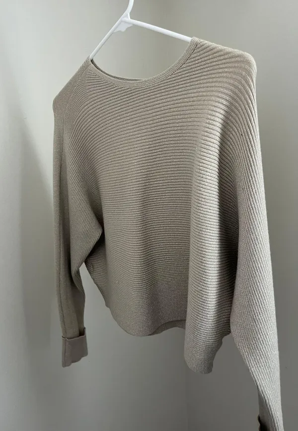 Champagne Cropped Sweater Size XS - Image 4