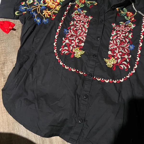 Khaadi embroidered blouse‎ size M Black Size M - Image 7
