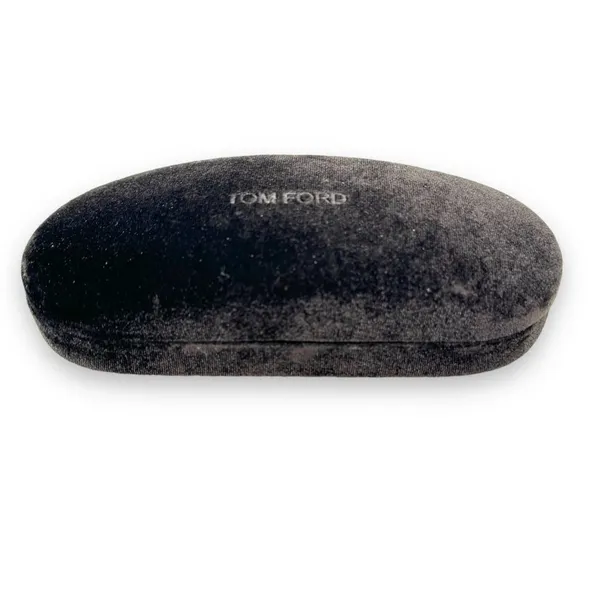 Tom Ford chocolate brown velvet sunglass eyeglass clamshell hard case - Image 2
