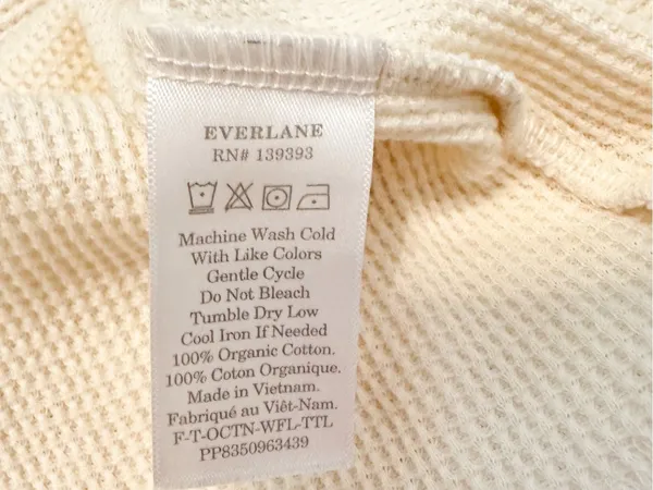 Everlane Organic Cotton Cream Waffle-Knit Pullover Sweater - Image 4