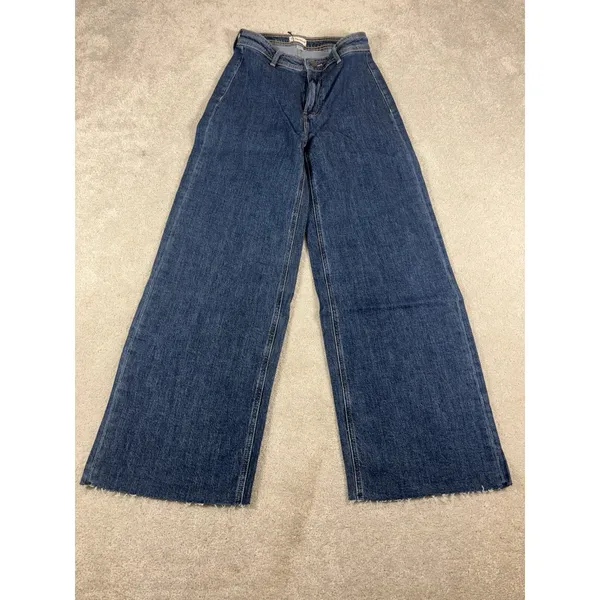 the drop kori jeans wide leg nwt‎ raw hem fray 26 - Image 2