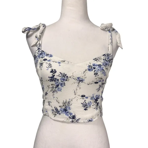 Abercrombie & Fitch Crop Top Women S Floral Sweetheart Cottage Festival Summer‎ - Image 2