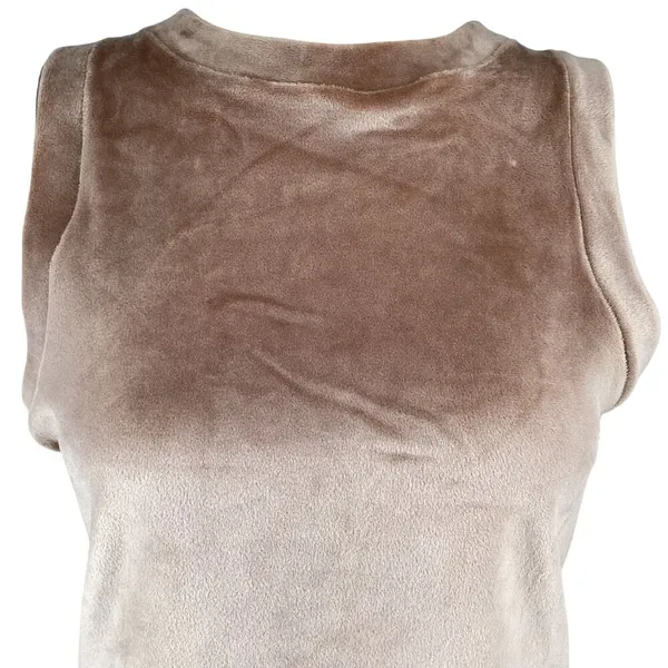 Skims‎ Velour Tank Top Size Large Velvet Sleeveless Cropped Brown Tan Stretch - Image 3