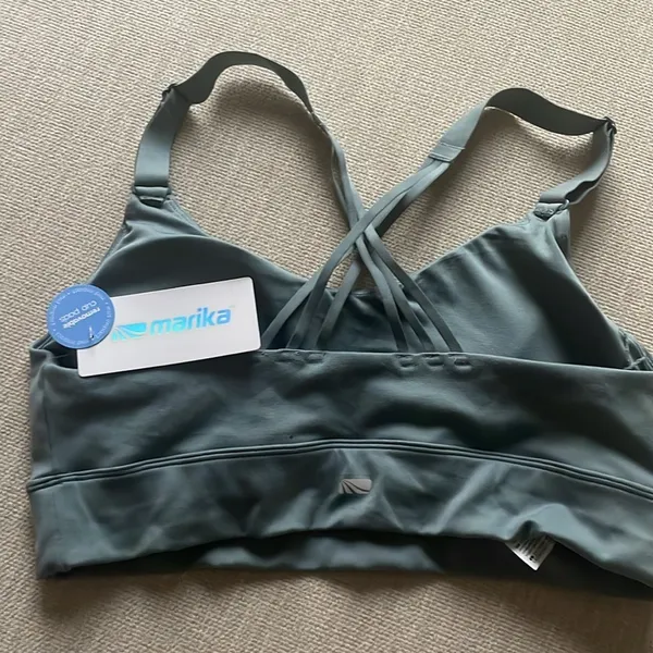 Marika 2 Piece Athleisure Set Cyan Blue - Sports bra and Long Sleeve Tee Shirt - Image 4