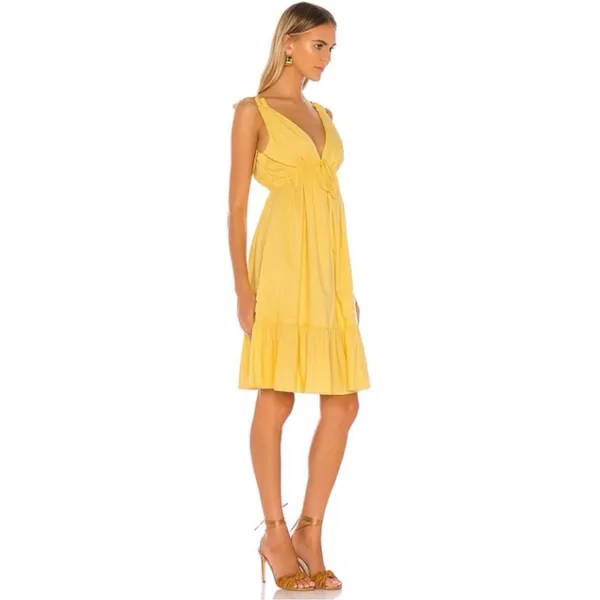 Majorelle Esther Midi Dress in Canary Yellow size Small $215 - Image 2