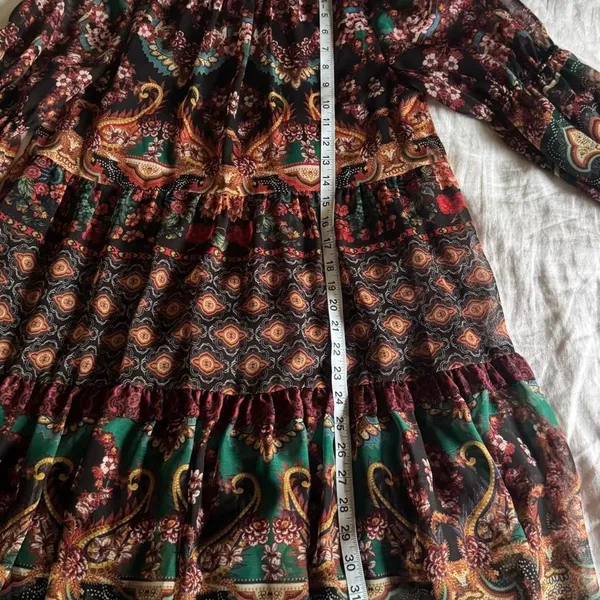 Alice + Olivia Marella Paisley Mock-Neck Blouson-Sleeve Tunic Dress Boho 4 - Image 8
