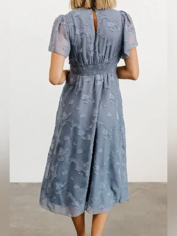 Baltic Born June Blue Smocked Midi Dress Size XL - Image 2