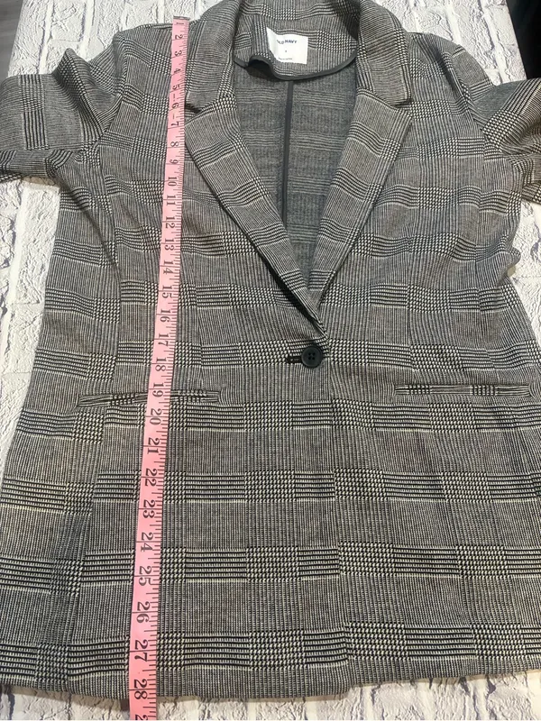NWOT Old Navy Gray Glen Plaid‎ Open-Front Blazer - Image 8