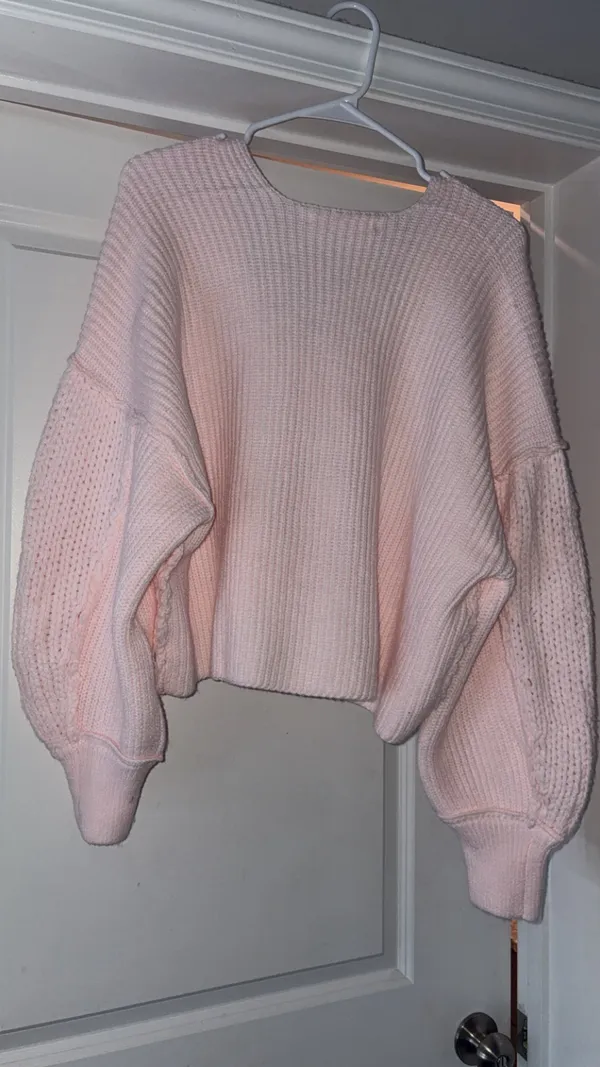 Altar'd State Sweater Pink V-Neck - Image 2