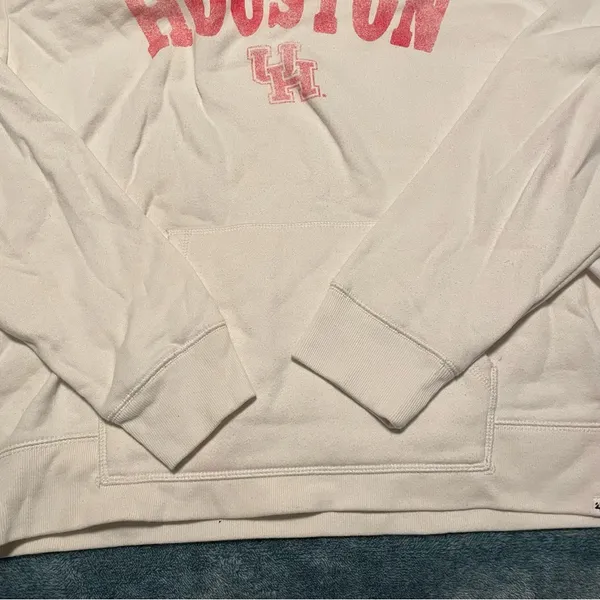 47 Brand University of Houston Cougars Hoodie XL White Red Colorblock Sweatshirt - Image 3