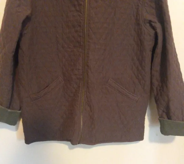 Vintage Fu Da Quilted Barn Chore Jacket-Large-Corduroy Collar & Trim-Pockets - Image 3