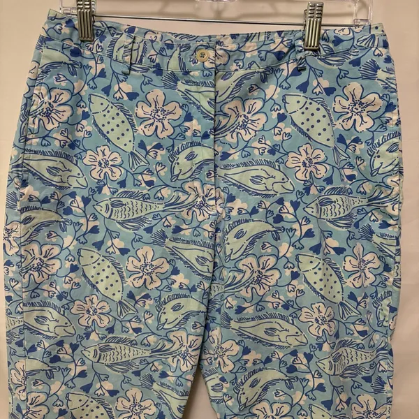 Lilly Pulitzer Vintage Ocean Print Capri Pants Size‎ 10 - Image 2