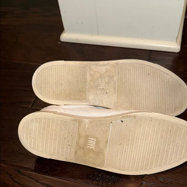 Frye White Leather Low-Top Sneakers - Image 6