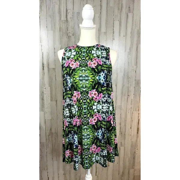 Show Me Your Mumu Women's Small Garrett Green/Pink‎ Floral Sleeveless Mini Dress - Image 2
