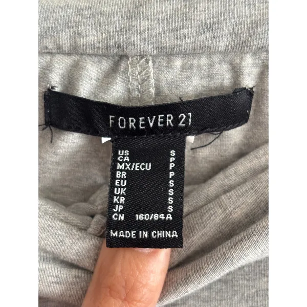 Forever 21 Lounge Pants S Heather Gray Flare Side Stripe Foldover Waist - Image 3