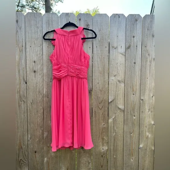 JS Boutique Barbie pink formal dress ruffle size 4 rhinestone‎ prom dance - Image 9