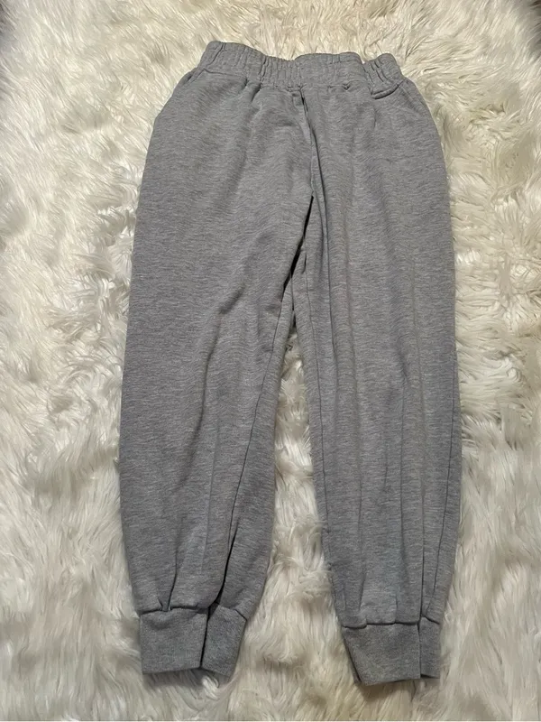 Yovela Women's Size Medium Sweatpants Light Heather Gray Jogger Baggy High-Rise - Image 2