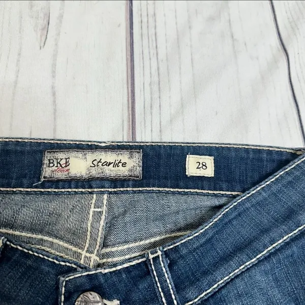 BKE Buckle‎ Denim Capri Cropped Jeans Starlite Thick Stitch Women Sz 28 - Image 2
