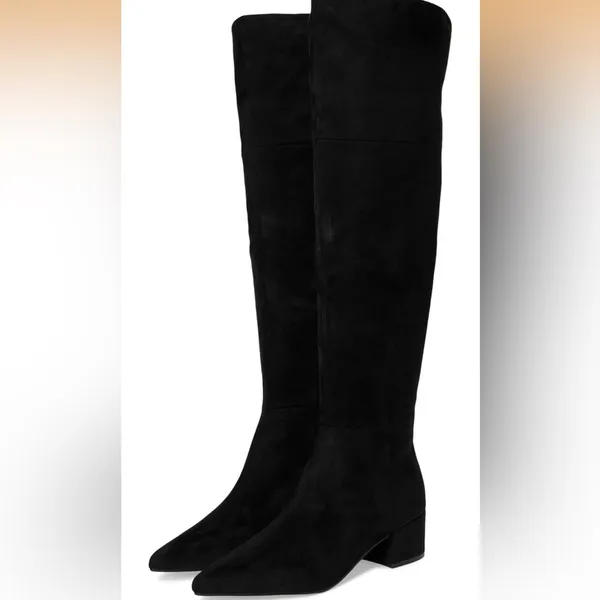 NEW Marc Fisher Women's LTD Lottie Over The Knee Black Suede Dress Boots‎ 5.5 - Image 5