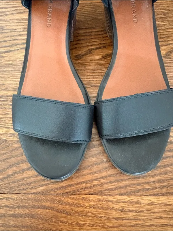 Lucky Brand Black Open-Toe Ankle Cuff Block Heel Sandals - Image 7