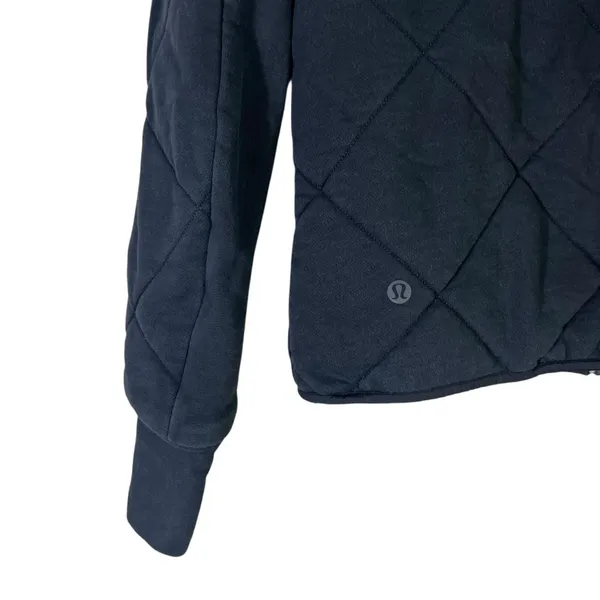 Lululemon Forever Warm Reversible Quilted Zip Jacket Womens 6 Black 100% Cotton‎ - Image 11