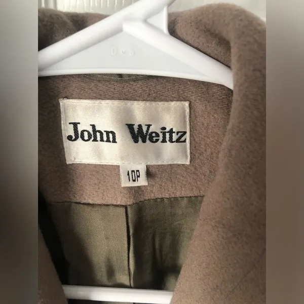 Vintage John Weitz Women Trench Over Coat 100% wool sz 10P minor flaw - Image 5