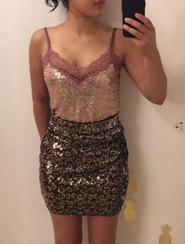 Intimissimi Sequin & lace camisole top. S - Image 2