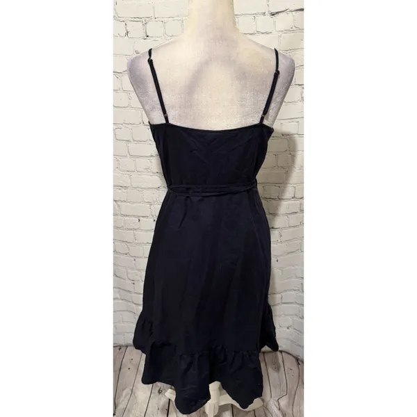 GAP Linen Navy Blue Ruffle Wrap Cami Cotton/Linen Dress navy blue Size Small - Image 5