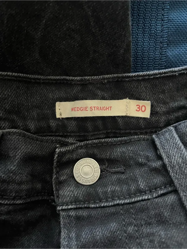 Levi's Black Wedgie Straight High Rise Jeans 30 Button Fly 90s Model Off Duty - Image 5