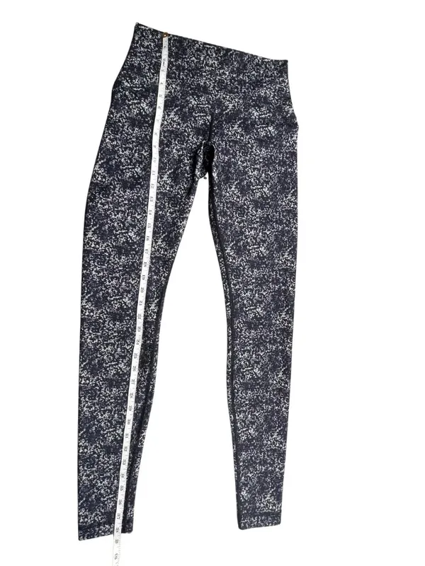 Lululemon Leggings Womens 6 Black Gray Abstract Print High Rise Yoga Pant - Image 6
