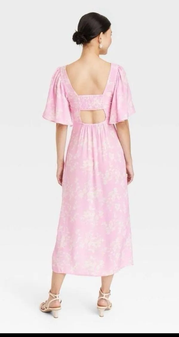 A New Day Women's Crepe Flutter Short Sleeve Midi Dress - Image 2