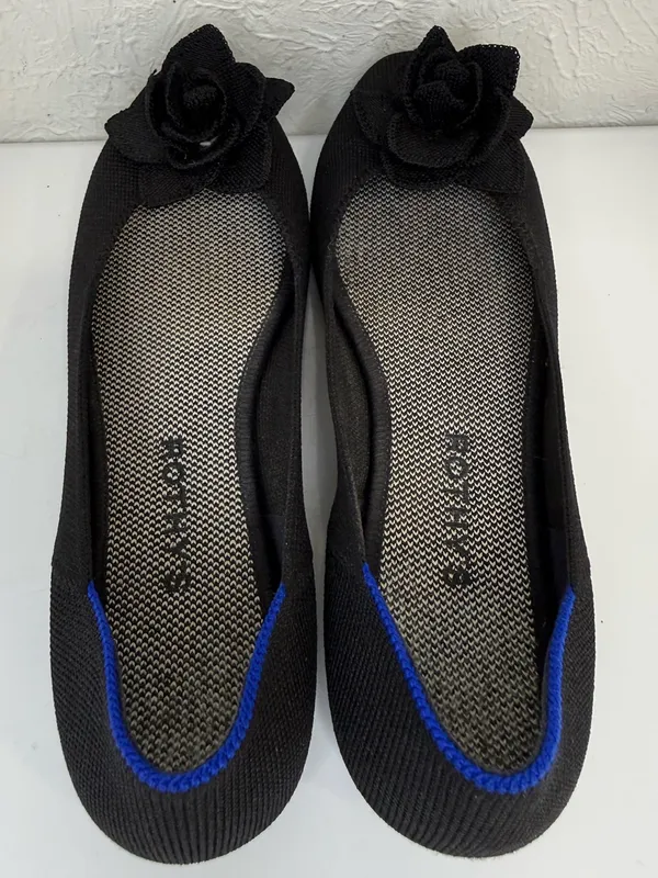 Rothy’s Black Rosette Flower Ballet Flats Size 8 - Image 6
