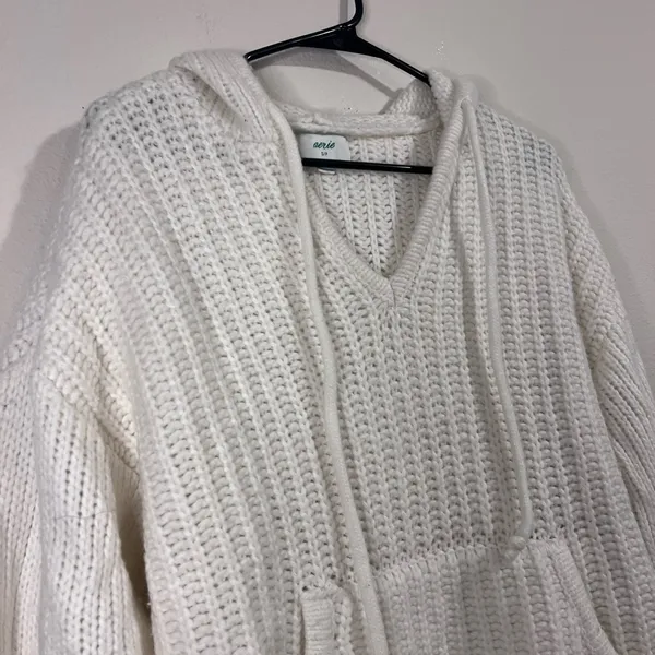 Aerie Soft Cream Cable Knit Sweater - Image 3